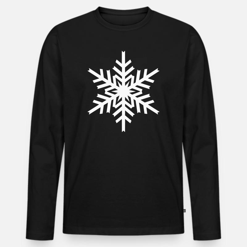 Geometrische Schneeflocke  - Männer Premium Bio Langarmshirt - Schwarz