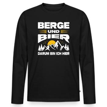 Wandern Sprüche Wanderer Wanderoutfits - Männer Premium Bio Langarmshirt - Schwarz - Vorne - Nico (187cm)
