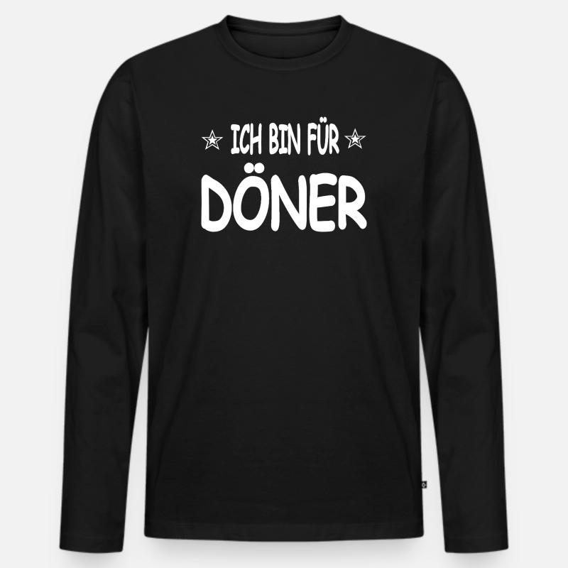 Döner - Männer Premium Bio Langarmshirt - Schwarz