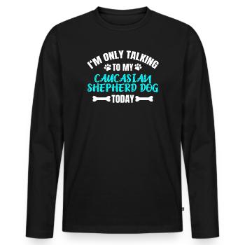 Caucasian Shepherd Dog Kaukasischer Owtscharka - Männer Premium Bio Langarmshirt - Schwarz - Vorne - Nico (187cm)