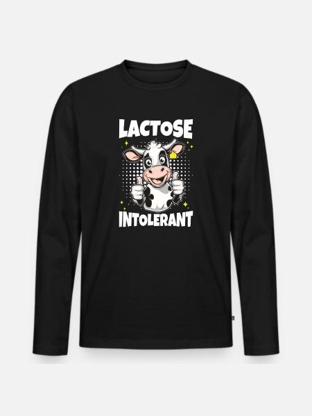 Lactose Intolerant Milk Cow - Men's Premium Organic Long Sleeve Shirt - black