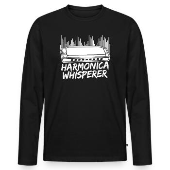 Harmonica Musican Whisperer Harmonica - Männer Premium Bio Langarmshirt - Schwarz - Vorne - Nico (187cm)