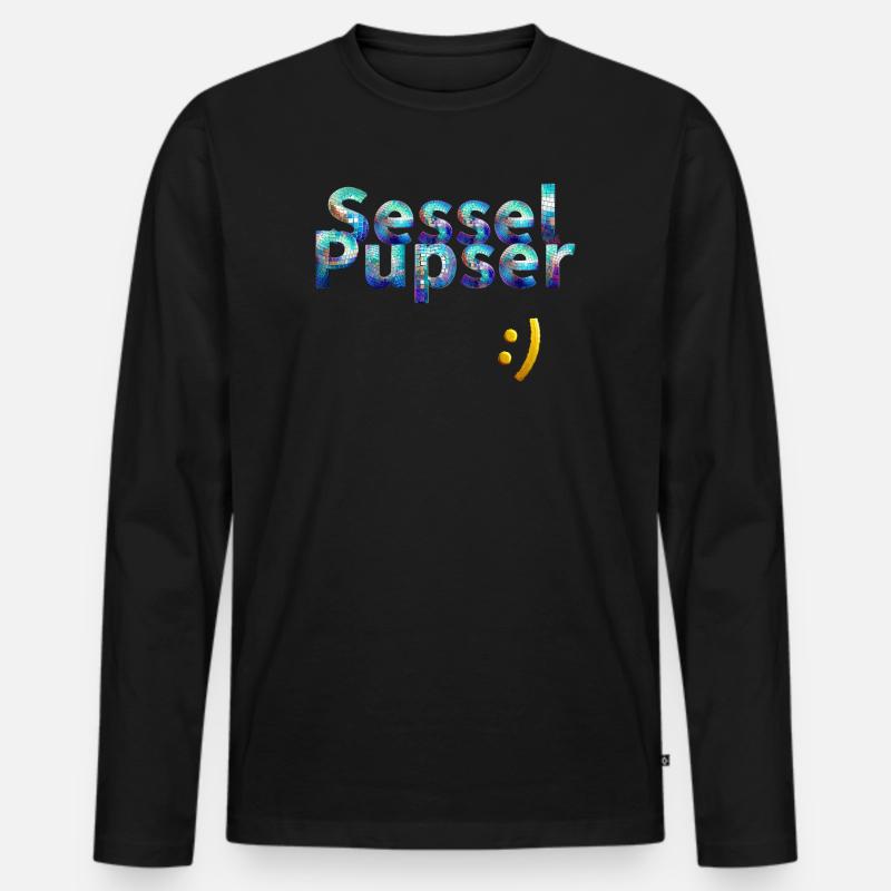 Sesselpupser - Männer Premium Bio Langarmshirt - Schwarz