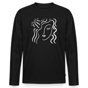 hell - Männer Premium Bio Langarmshirt - Schwarz - Vorne - Nico (187cm)