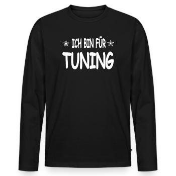 Tuning - Männer Premium Bio Langarmshirt - Schwarz - Vorne - Nico (187cm)