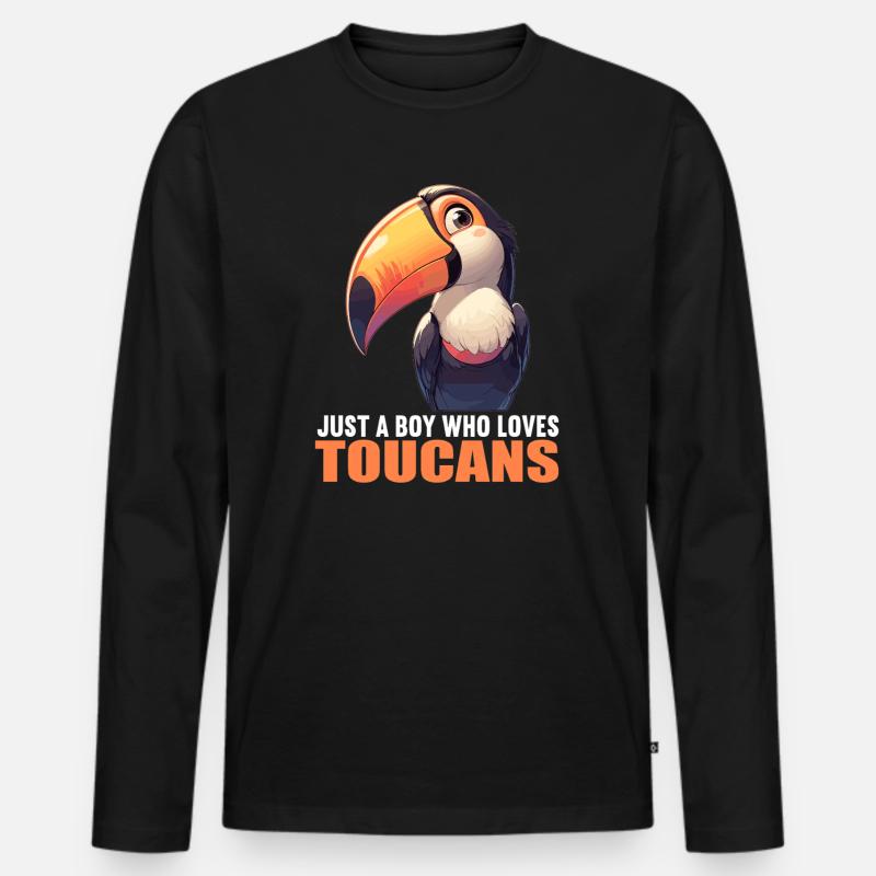 Tukane Tukan - Männer Premium Bio Langarmshirt - Schwarz