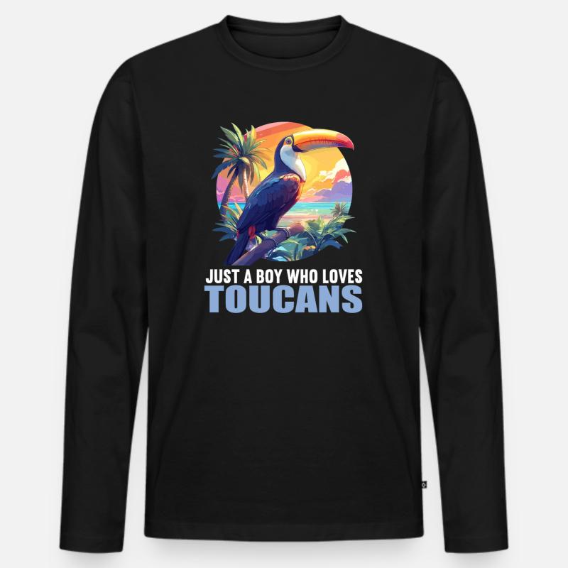 Tukane Tukan - Männer Premium Bio Langarmshirt - Schwarz