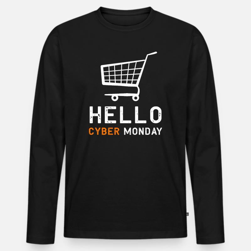 Cyber Monday Kaufrausch - Männer Premium Bio Langarmshirt - Schwarz