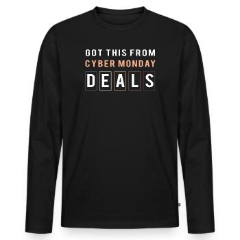 Cyber Monday shopping spree - Men's Premium Organic Long Sleeve Shirt - black - Front - Nico (187cm)