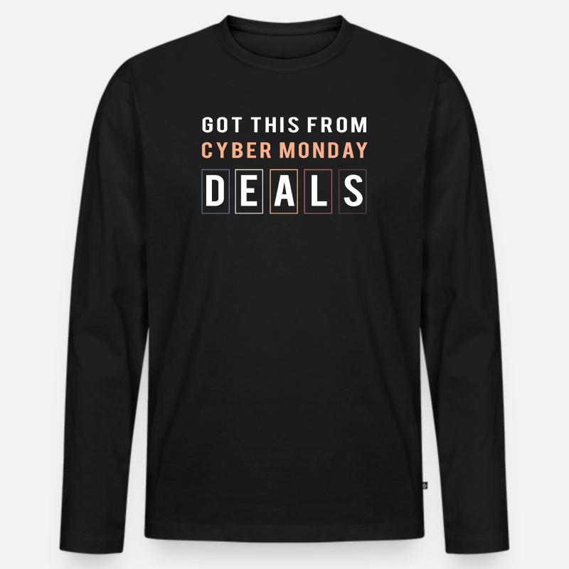 Cyber Monday Kaufrausch - Männer Premium Bio Langarmshirt - Schwarz