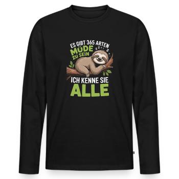  Es Gibt 365 Arten Müde Zu Sein Ich Kenne Sie Alle - Männer Premium Bio Langarmshirt - Schwarz - Vorne - Nico (187cm)