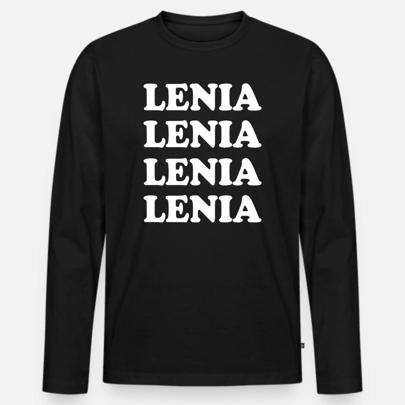 Lenia als Name - Männer Premium Bio Langarmshirt - Schwarz