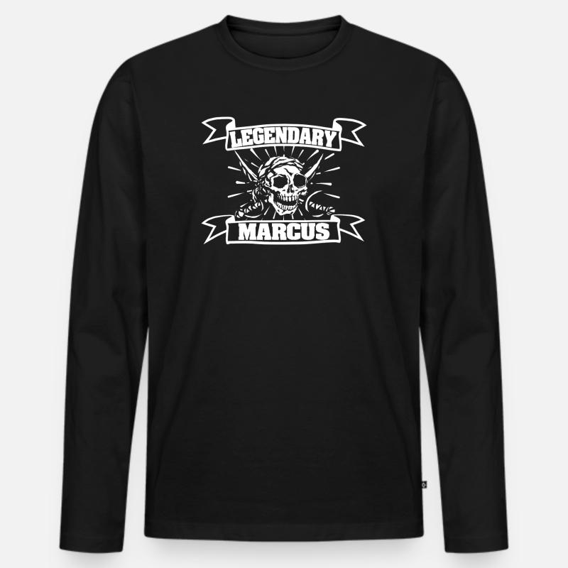 Marcus - Männer Premium Bio Langarmshirt - Schwarz