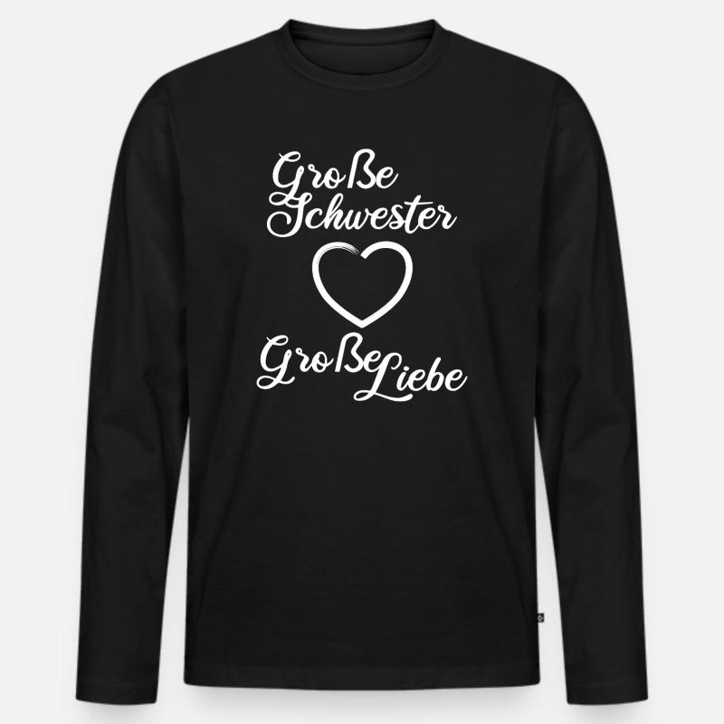 Große Schwester Große Liebe - Männer Premium Bio Langarmshirt - Schwarz