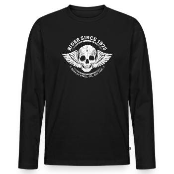 Rider Since 1975 - 50 Years of Open Road Legends - Men's Premium Organic Long Sleeve Shirt - black - Front - Nico (187cm)