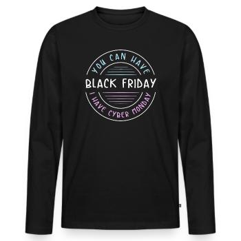 Cyber Monday shopping spree - Men's Premium Organic Long Sleeve Shirt - black - Front - Nico (187cm)