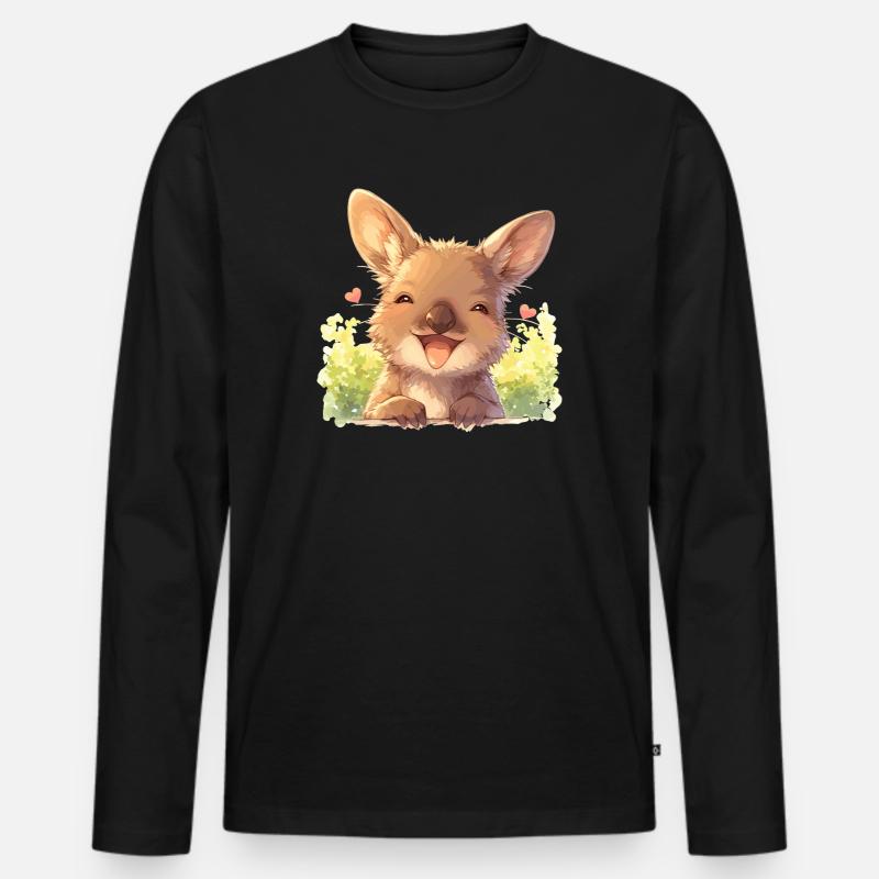 Wallabys Wallaby - Männer Premium Bio Langarmshirt - Schwarz
