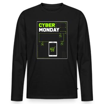 Cyber Monday shopping spree - Men's Premium Organic Long Sleeve Shirt - black - Front - Nico (187cm)