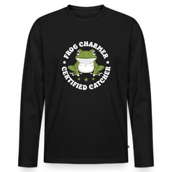 Frog Catcher Charmer Certified Frog - Männer Premium Bio Langarmshirt - Schwarz - Vorne - Nico (187cm)