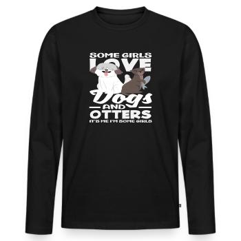 Lustige Seeotter-hunde - Männer Premium Bio Langarmshirt - Schwarz - Vorne - Nico (187cm)
