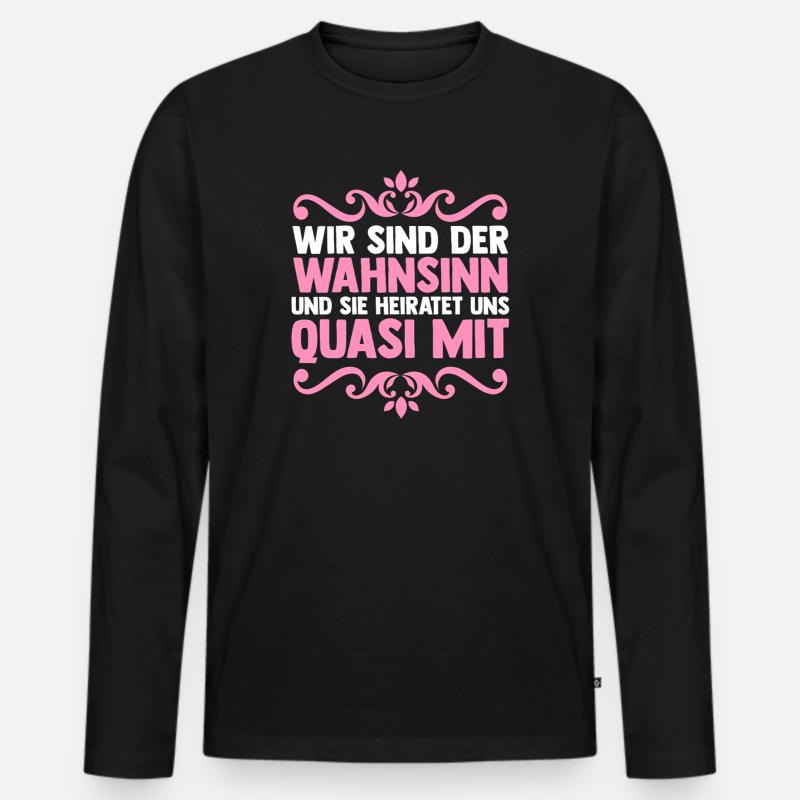 JGA Team Braut Junggesellinnenabschied - Männer Premium Bio Langarmshirt - Schwarz
