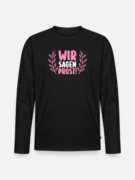 JGA Team Braut Junggesellinnenabschied - Männer Premium Bio Langarmshirt - Schwarz