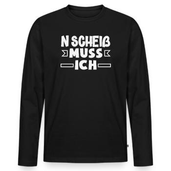 N shit I have to – middle finger - Men's Premium Organic Long Sleeve Shirt - black - Front - Nico (187cm)