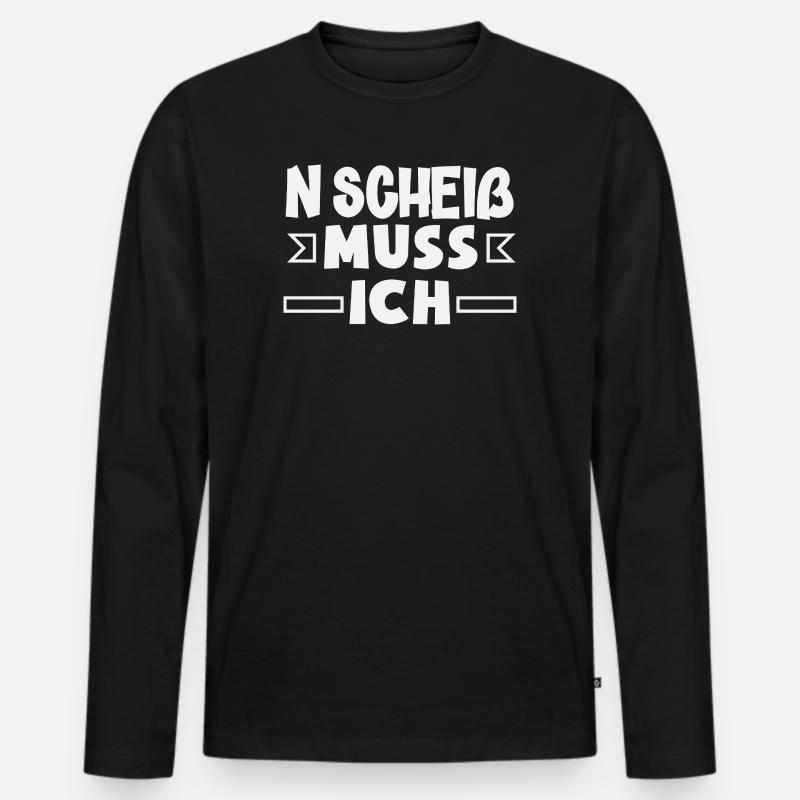 N Scheiß muss ich – Mittelfinger - Männer Premium Bio Langarmshirt - Schwarz