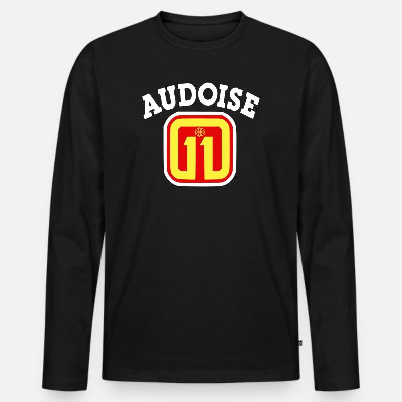Audoise 11 Logo - Männer Premium Bio Langarmshirt - Schwarz