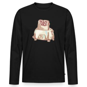 Vintage Toaster Motif Breakfast - Men's Premium Organic Long Sleeve Shirt - black - Front - Nico (187cm)
