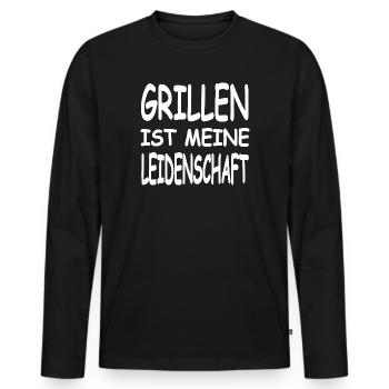 Grill - Men's Premium Organic Long Sleeve Shirt - black - Front - Nico (187cm)