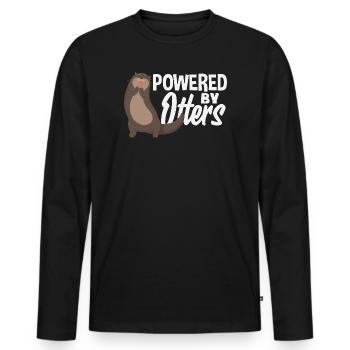 Angetrieben Von Sea Otter Cartoon - Männer Premium Bio Langarmshirt - Schwarz - Vorne - Nico (187cm)