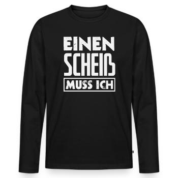 N shit I have to – middle finger - Men's Premium Organic Long Sleeve Shirt - black - Front - Nico (187cm)