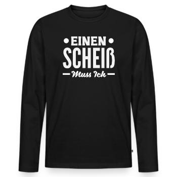 N shit I have to – middle finger - Men's Premium Organic Long Sleeve Shirt - black - Front - Nico (187cm)