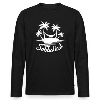 Sabbatique - T-shirt manches longues Premium bio Homme - noir - Devant - Nico (187cm)