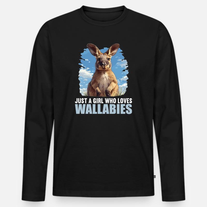 Wallabys Wallaby - Männer Premium Bio Langarmshirt - Schwarz