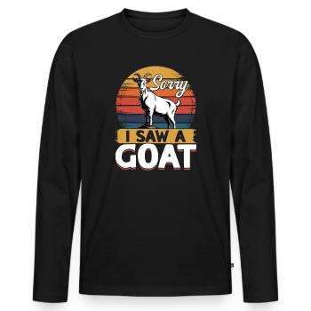 Funny Farm Animal Goat - Men's Premium Organic Long Sleeve Shirt - black - Front - Nico (187cm)