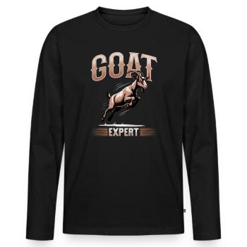Funny Farm Animal Goat - Men's Premium Organic Long Sleeve Shirt - black - Front - Nico (187cm)