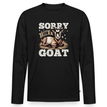 Funny Farm Animal Goat - Men's Premium Organic Long Sleeve Shirt - black - Front - Nico (187cm)