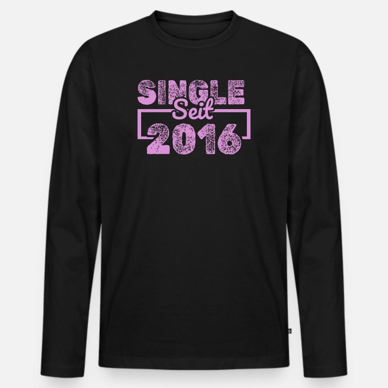 Single 2016 - Männer Premium Bio Langarmshirt - Schwarz