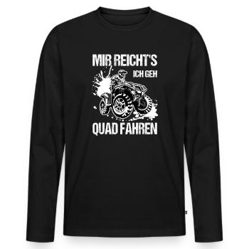 J’en ai assez, je fais du quad, du quad - T-shirt manches longues Premium bio Homme - noir - Devant - Nico (187cm)