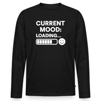 Current Mood Loading - Männer Premium Bio Langarmshirt - Schwarz - Vorne - Nico (187cm)