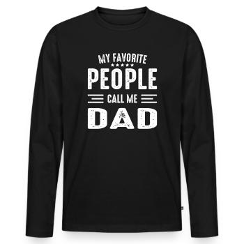 Best Dad in the World Gifts Father Christmas - Men's Premium Organic Long Sleeve Shirt - black - Front - Nico (187cm)