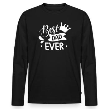 Bester Papa Der Welt Geschenke Vater Weihnachten - Männer Premium Bio Langarmshirt - Schwarz - Vorne - Nico (187cm)