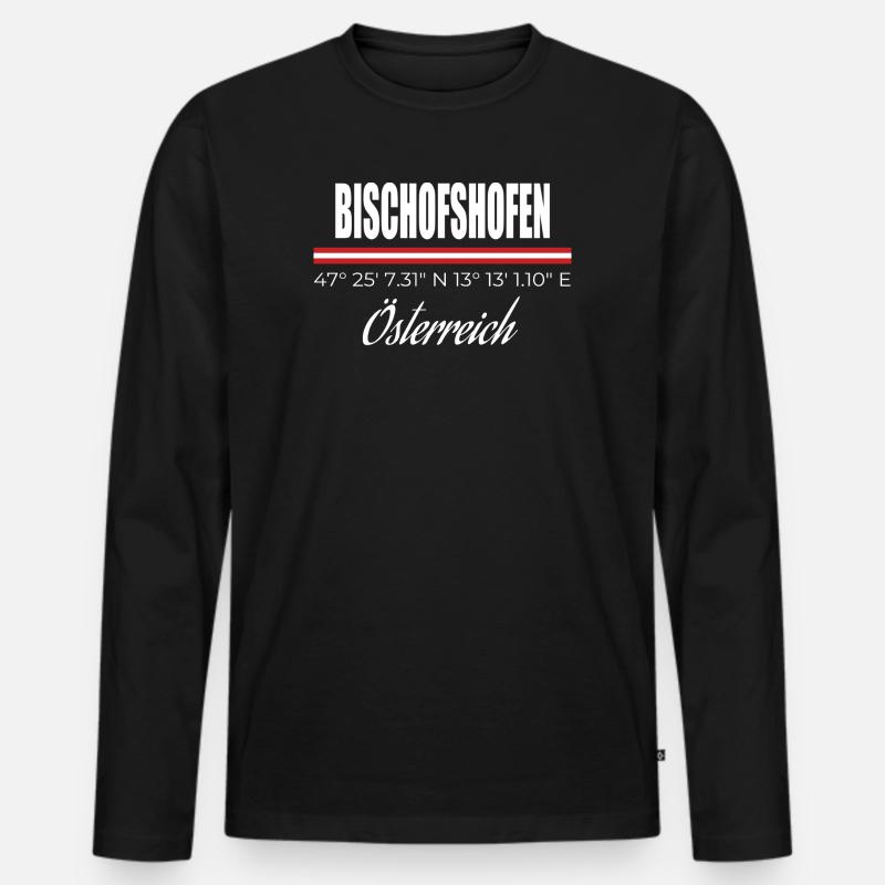 Bischofshofen - Männer Premium Bio Langarmshirt - Schwarz