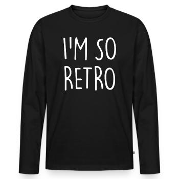 I'm so Retro - Männer Premium Bio Langarmshirt - Schwarz - Vorne - Nico (187cm)