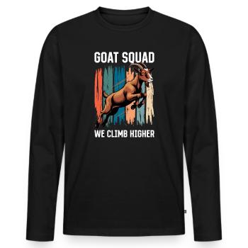 Funny Farm Animal Goat - Men's Premium Organic Long Sleeve Shirt - black - Front - Nico (187cm)