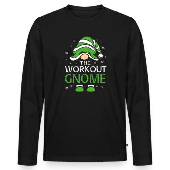 Gnom - Männer Premium Bio Langarmshirt - Schwarz - Vorne - Nico (187cm)