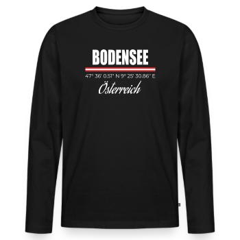 Lake Constance - Men's Premium Organic Long Sleeve Shirt - black - Front - Nico (187cm)