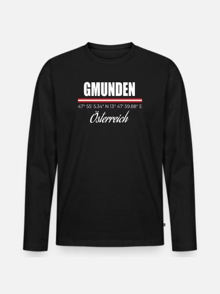Gmunden - Men's Premium Organic Long Sleeve Shirt - black
